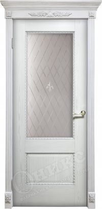 межкомнатная дверь Оникс «Александрия 2» (остекленная (Британия), патина серебро)